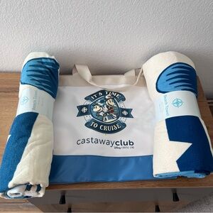 DCL Disney Cruise Line Castaway Club Captain Mickey 2 Beach Towel  & 1 Beach Bag